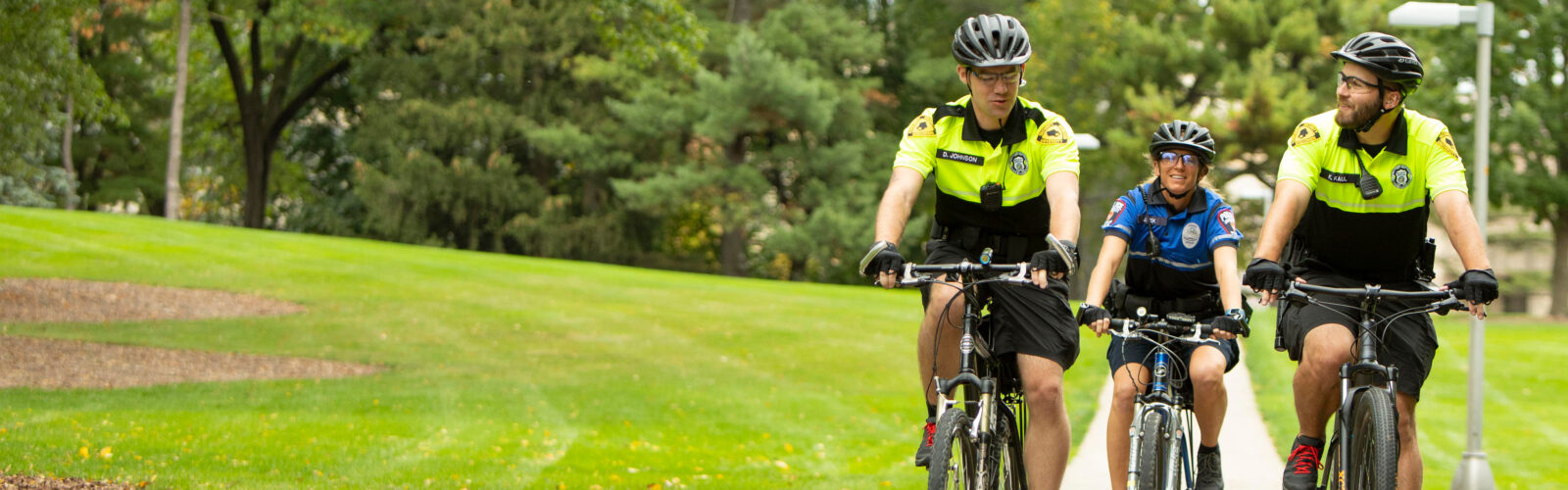 3 bike officers on campus