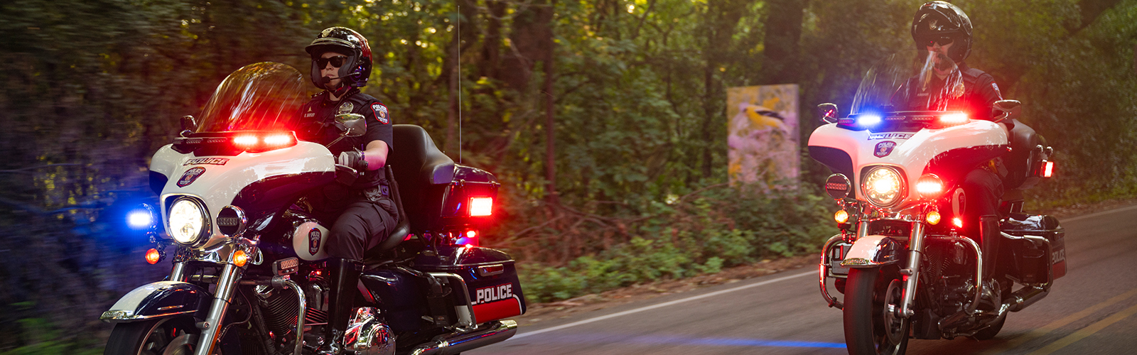 Motorcycles out on patrol